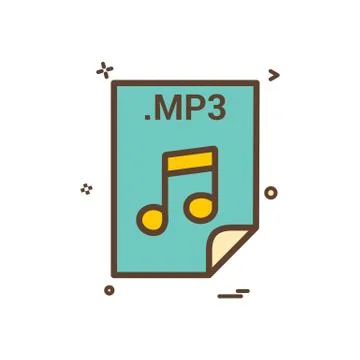 Mp3 application download file files format icon vector design 스톡 일러스트