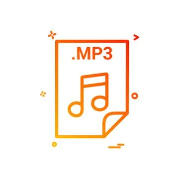 Mp3 application download file files format icon vector design イラスト素材