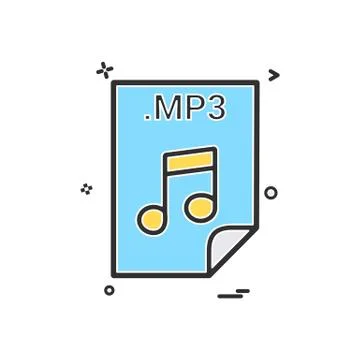Mp3 application download file files format icon vector design 스톡 일러스트