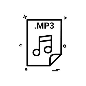 Mp3 application download file files format icon vector design Stock Illustration