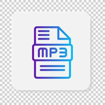 Mp3 document file flat icons. Vector illustration. Stock Illustration