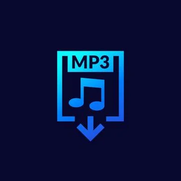Mp3 file download icon for web and apps Ilustración de archivo