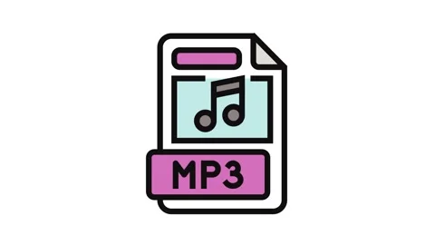 Mp3 file format document color icon animation Stock Footage 326100758