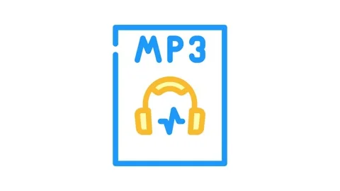 Mp3 file format document color icon animation Stock Footage 327271823