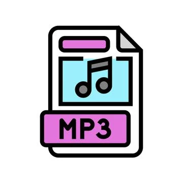Mp3 file format document color icon vector illustration イラスト素材