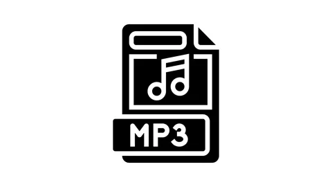 Mp3 file format document glyph icon animation Stock Footage 326158679