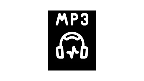 Mp3 file format document glyph icon animation Stock Footage 326746670
