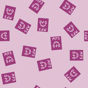 Mp3 file format document glyph vector seamless pattern イラスト素材