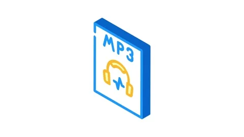 Mp3 file format document isometric icon animation Stock Footage 327294745