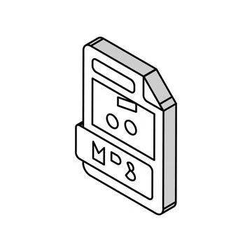 Mp3 file format document isometric icon vector illustration 库存插图