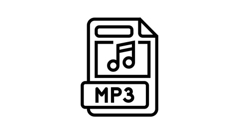 Mp3 file format document line icon animation Stock Footage 326137045
