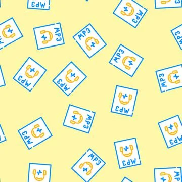 Mp3 file format document vector seamless pattern Stock Illustration