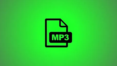 Mp3 file format icon animation on a green screen for chroma key use, seamle.. Stock Footage 346491333