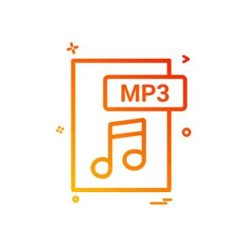 Mp3 file format icon vector design Illustrazione stock