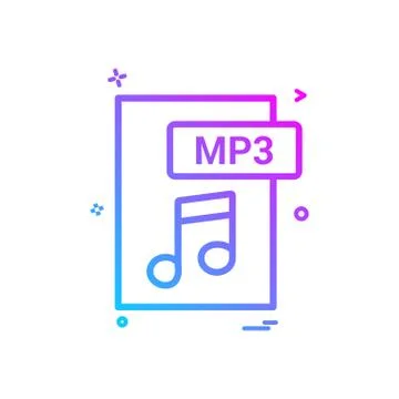 Mp3 file format icon vector design 스톡 일러스트
