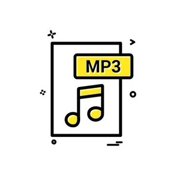 Mp3 file format icon vector design Stock Illustration
