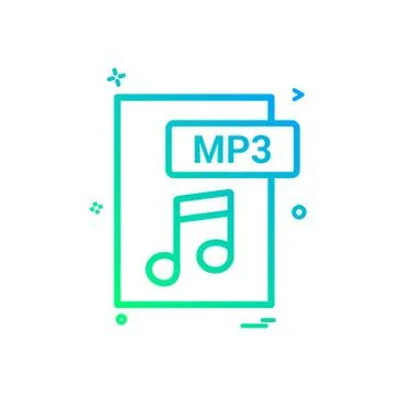 Mp3 file format icon vector design Stock Illustration