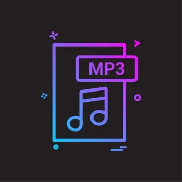 Mp3 file format icon vector design Illustrazione stock