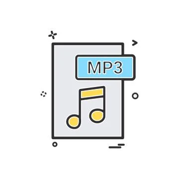 Mp3 file format icon vector design Stock Illustration