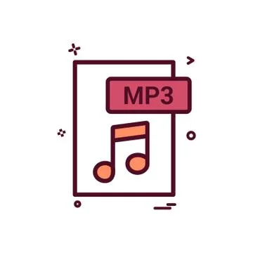 Mp3 file format icon vector design Stock Illustration