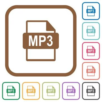 MP3 file format simple icons 스톡 일러스트