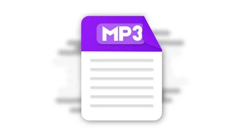 MP3 file icon. Flat design graphic. Animation MP3 icon. Motion design isolated Stock Footage 219024612