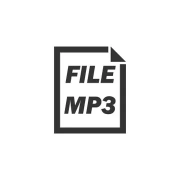 MP3 File icon flat Stock Illustration