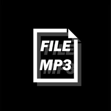 MP3 File icon flat Stock Illustration
