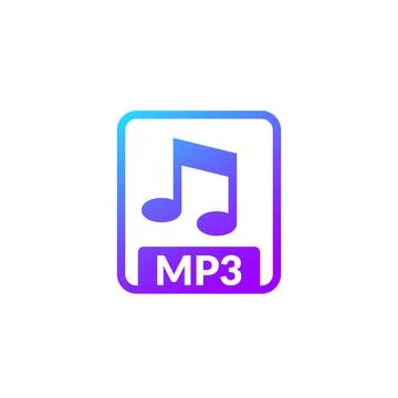Mp3 file, lossy audio format icon Stock Illustration
