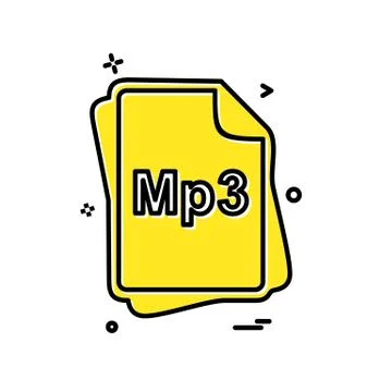 MP3 file type icon design vector Stock Illustration