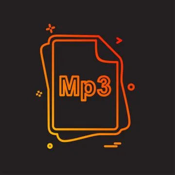 MP3 file type icon design vector Stock Illustration