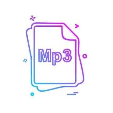 MP3 file type icon design vector Illustrazione stock
