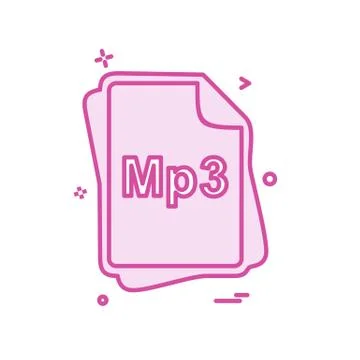 MP3 file type icon design vector Stock Illustration