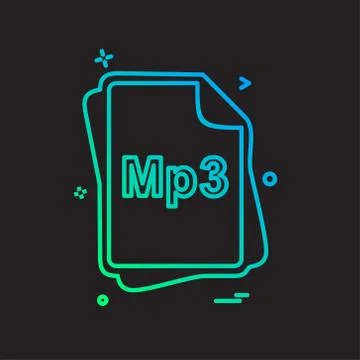 MP3 file type icon design vector Stock Illustration