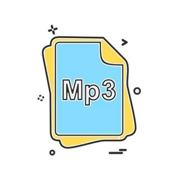 MP3 file type icon design vector Stock Illustration