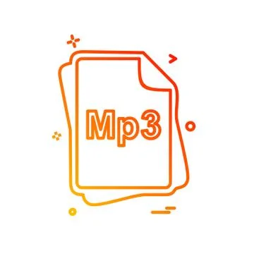 MP3 file type icon design vector Stock Illustration