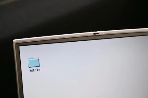 MP3 folder on a computer desktop 스톡 사진