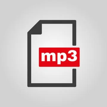 The mp3 icon. File audio format symbol. Flat Illustrazione stock