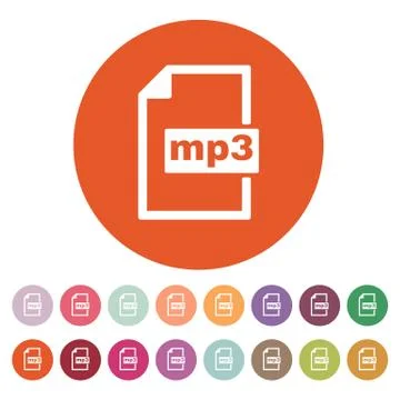 The mp3 icon. File audio format symbol. Flat Illustrazione stock