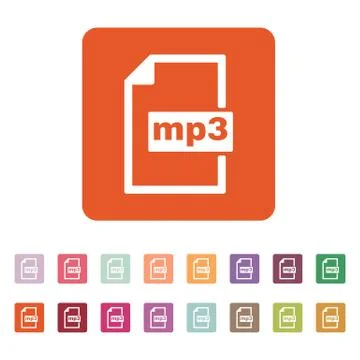 The mp3 icon. File audio format symbol. Flat Illustrazione stock