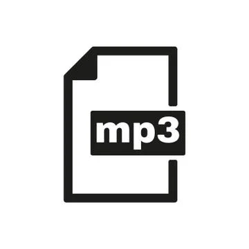 The mp3 icon. File audio format symbol. Flat Stock Illustration