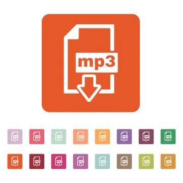 The mp3 icon. File audio format symbol. Flat Stock Illustration
