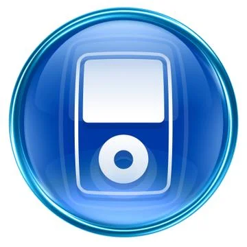 Mp3 player blue, isolated on white background Stock Illustration
