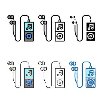 Mp3 player color icon diversity vector Stock Illustration