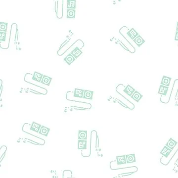 Mp3 player glyph seamless pattern Stockillustratie