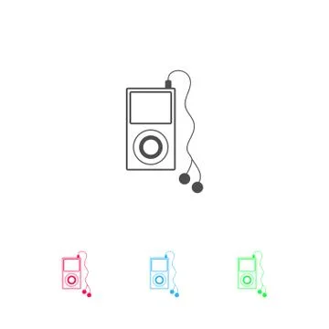 Mp3 player icon flat. Stock Illustration