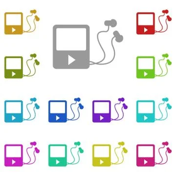 Mp3 player icon in multi color. Simple glyph vector of Technology set for UI  Stock Illustration