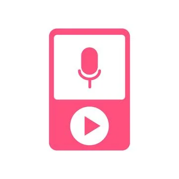 MP3 player icon, recording icon illustration. Flat design style. press equipment Stock Illustration