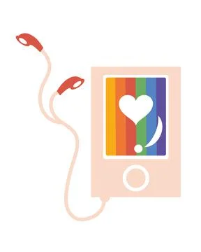 Mp3 player with lgtbi flag Stock Illustration