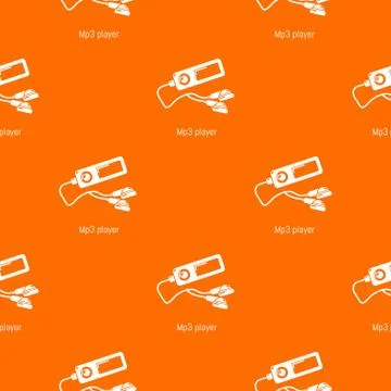 Mp3 player pattern vector orange Illustrazione stock